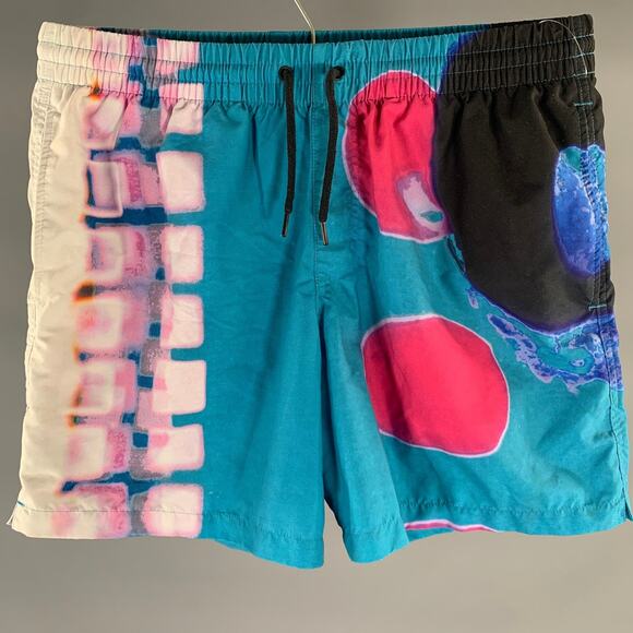 Dries Van Noten Other - DRIES VAN NOTEN Size S White Pink Blue Abstract Poliammide Swim Trunks